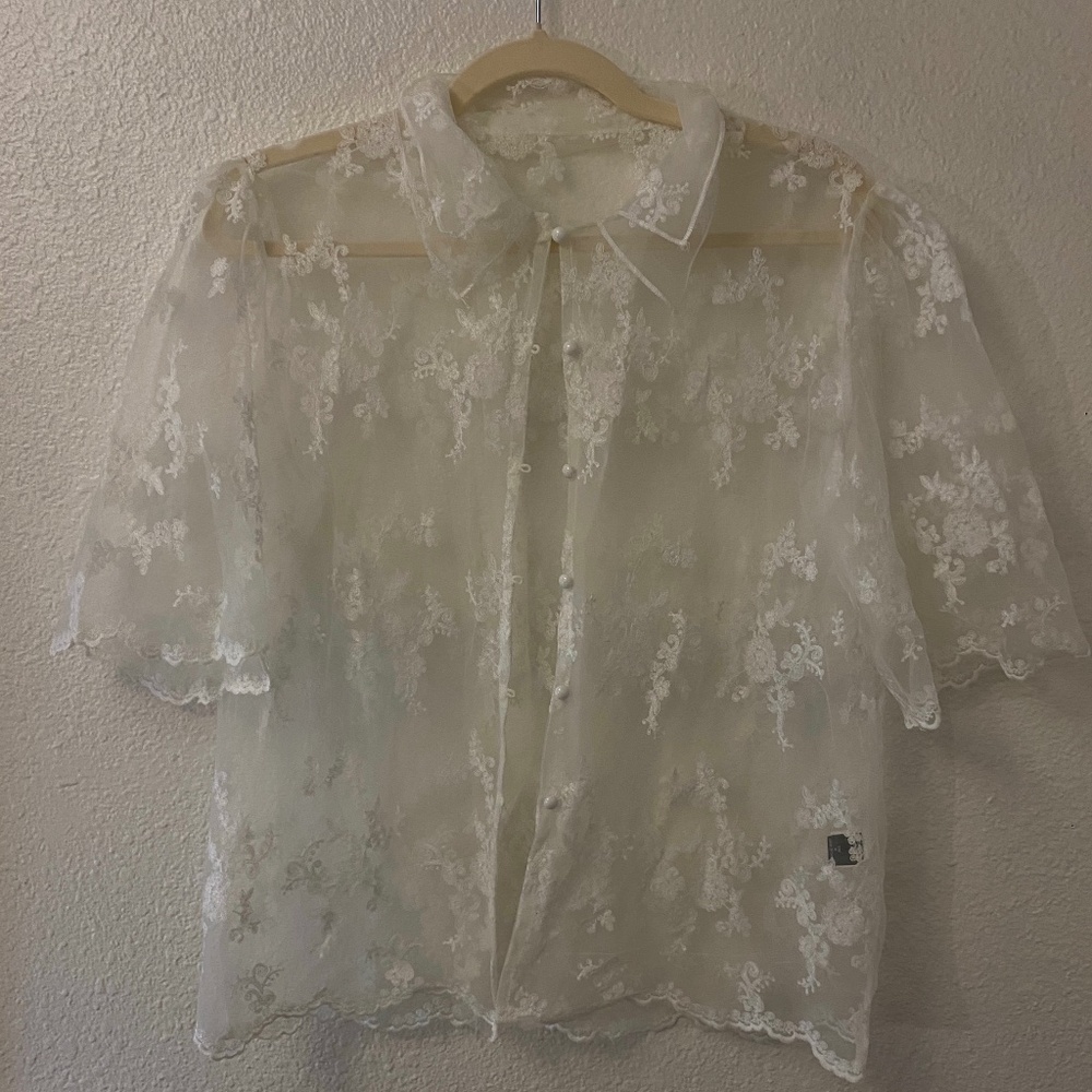 Lace Button Up